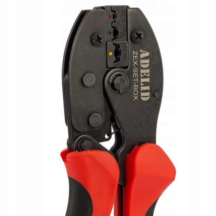 PRASKA Z WYMIENNYMI MATRYCAMI 5 MATRYC ZESTAW ZACISKARKA KONEKTORÓW TULEJEK