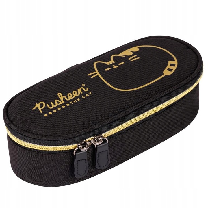 PIORNIK SASZETKA Z KLAPKA PUSHEEN GOLD CZARNY PC-01 MAJEWSKI