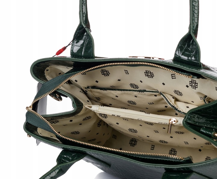 Klasyczna Zielona torba damska MIEJSKA SHOPPER Pojemna MONNARI Aktówka