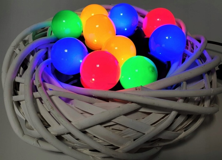 LAMPKI CHOINKOWE KULE DUŻE 10 led lampiony bombki z łączeniem kolorowe 5 cm
