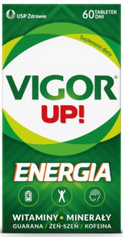 VIGOR UP! ENERGIA witaminy i minerały guarana żeń-szeń kofeina 60 tabletek