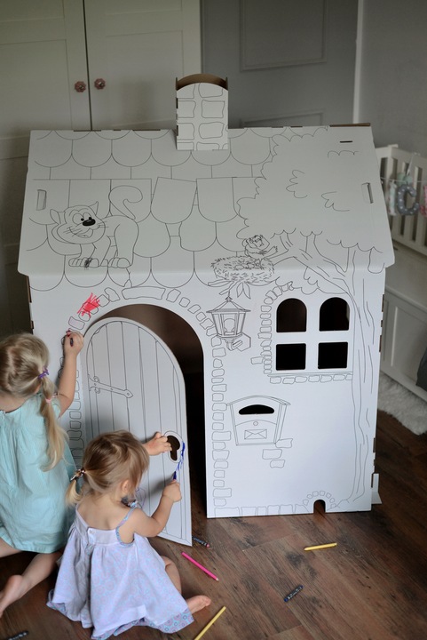 DOMEK Z TEKTURY tekturowy do malowania kartonowy