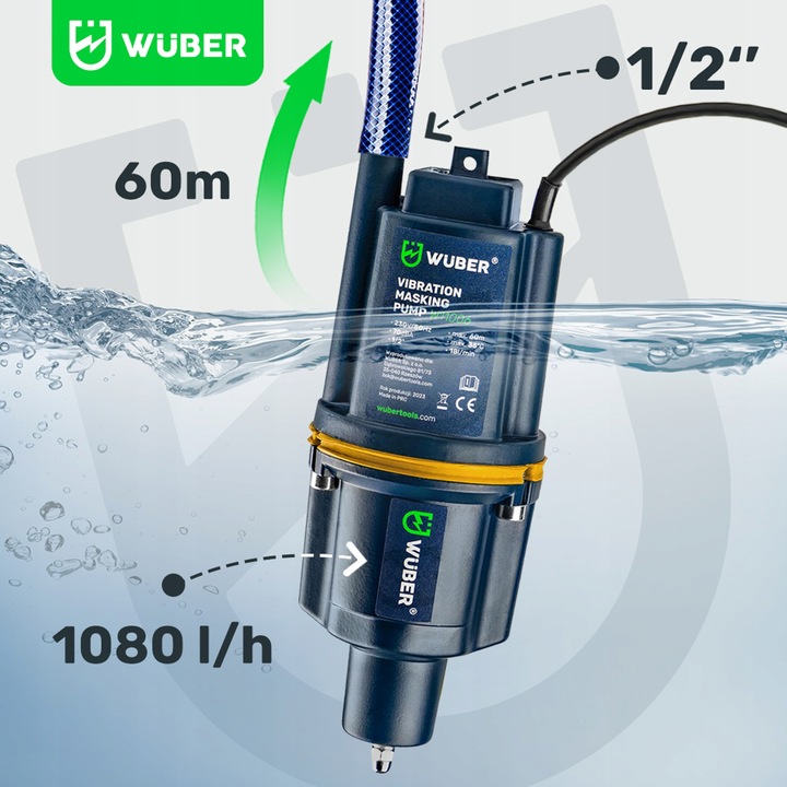 POMPA DO WODY CZYSTEJ DOLNOSSĄCA 460W POMPA RUSKA DO STUDNI NUREK 1080 L/H