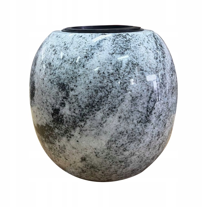 Wazon na grób Wazon na Pomnik W Kształcie Kuli Biały Granitowy (Wiscount)