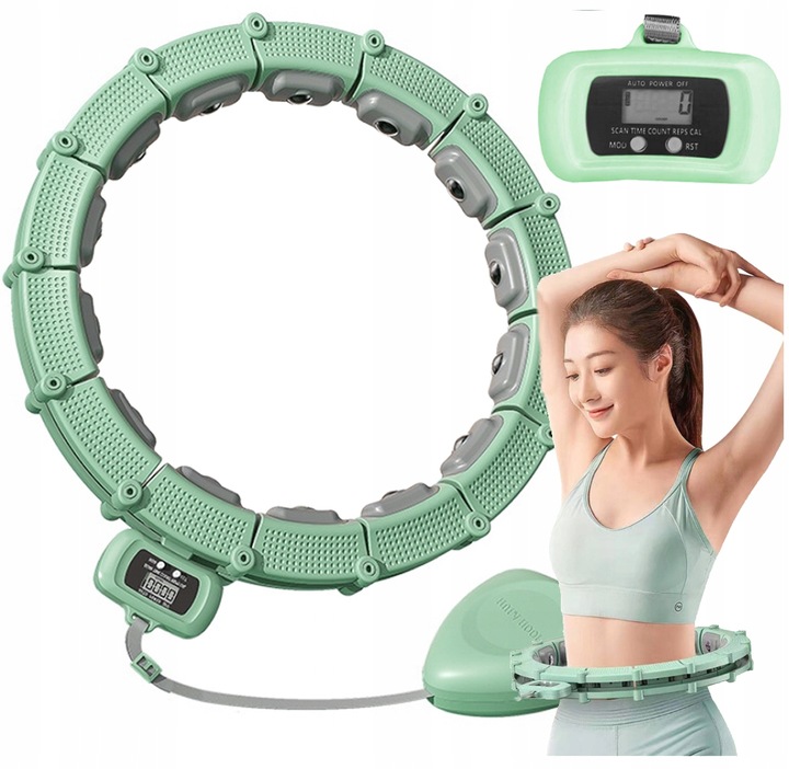 KOŁO HULA HOOP SMART MODUŁOWY MASAŻER CIAŁA Z WYPUSTKAMI I LICZNIKIEM LCD