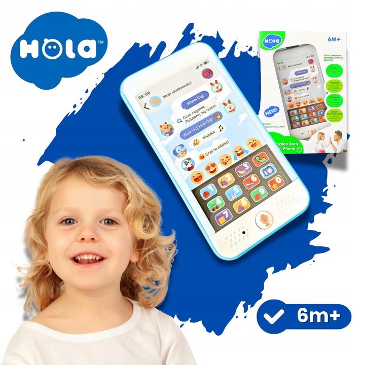 Pierwszy interaktywny telefon dla dzieci smartfon edukacyjny 100 dźwięków