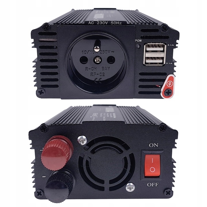 Przetwornica samochodowa inwerter napięcia DC/AC 12V 230V 800W | SinMod