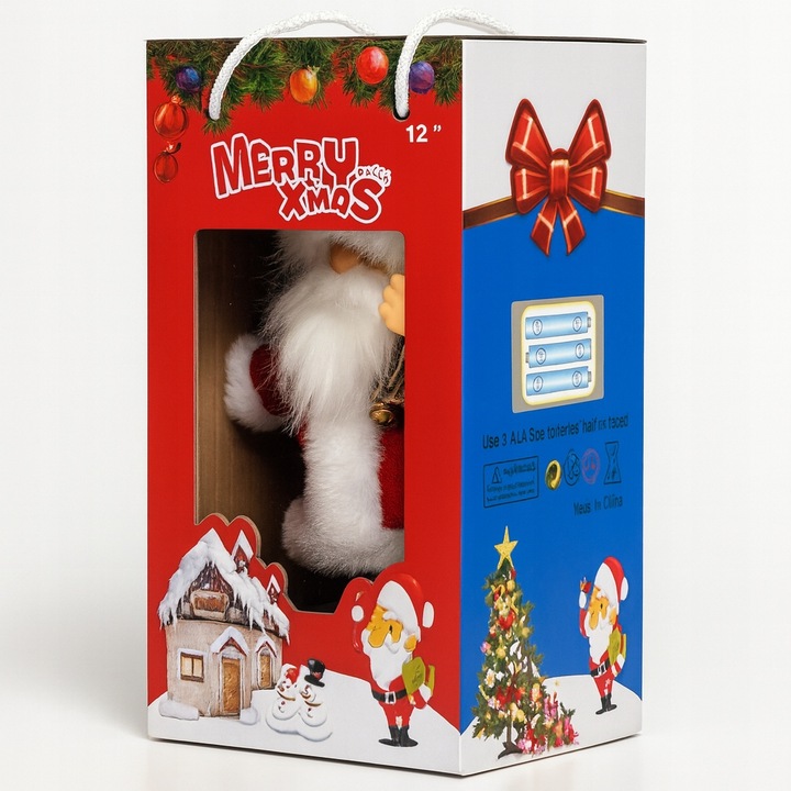 ŚPIEWAJĄCY I TAŃCZĄCY MIKOŁAJ Z PREZENTAMI DUŻY 40 CM NA ŚWIĘTA, DLA DZIECI