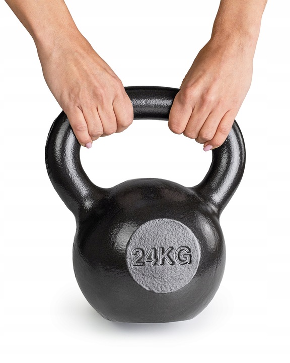 KETTLEBELL ODWAŻNIK DO ĆWICZEŃ KETTLE HANTLA HANTEL ŻELIWNY FITNESS 24KG