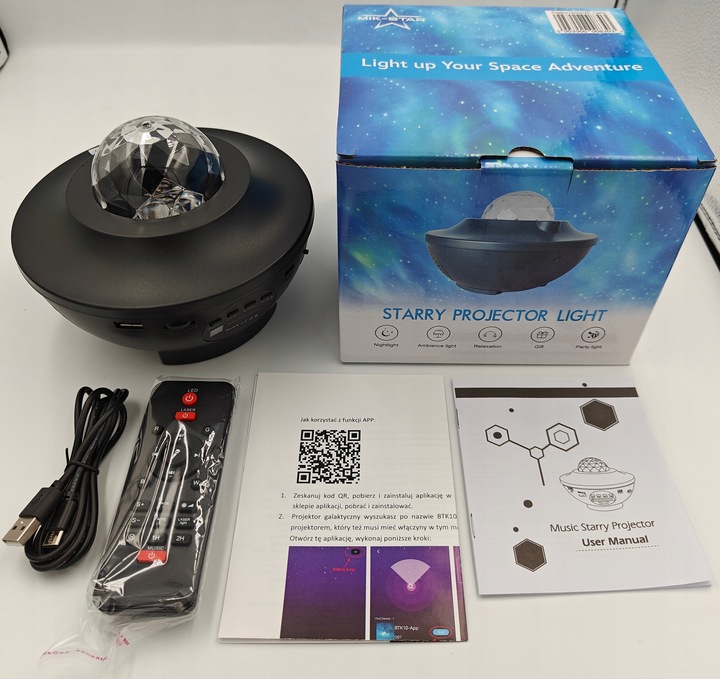 PROJEKTOR GWIAZD LAMPKA NOCNA RZUTNIK LED DO SYPIALNI DLA DZIECI NA PREZENT