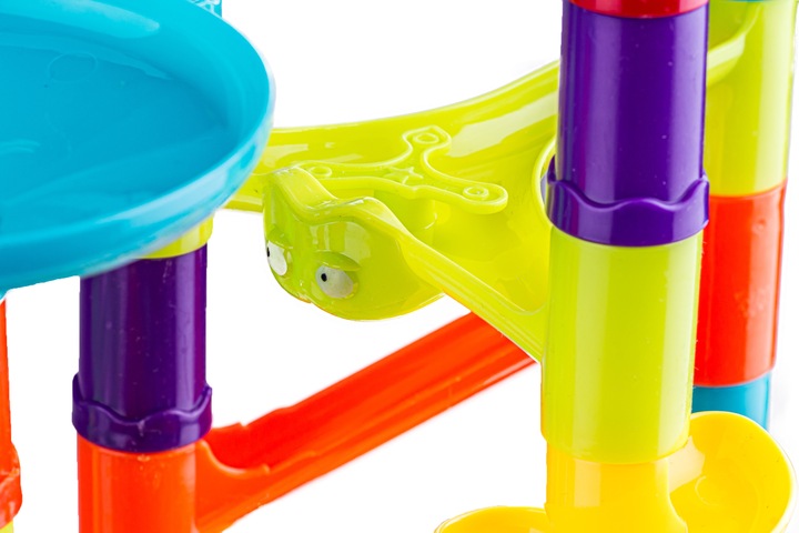 Tor Kulkowy KULODROM ZESTAW 113 el KULKI WYRZUTNIA Zjeżdżalnia dla kulek