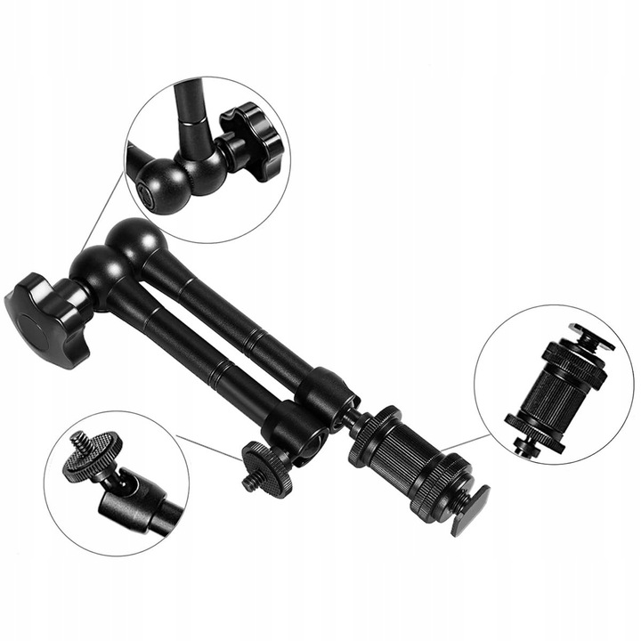 Crab Clamp Magic Arm Zacisk Studyjny Uniwersalny 1/4 3/8 + Ramię Przegubowe