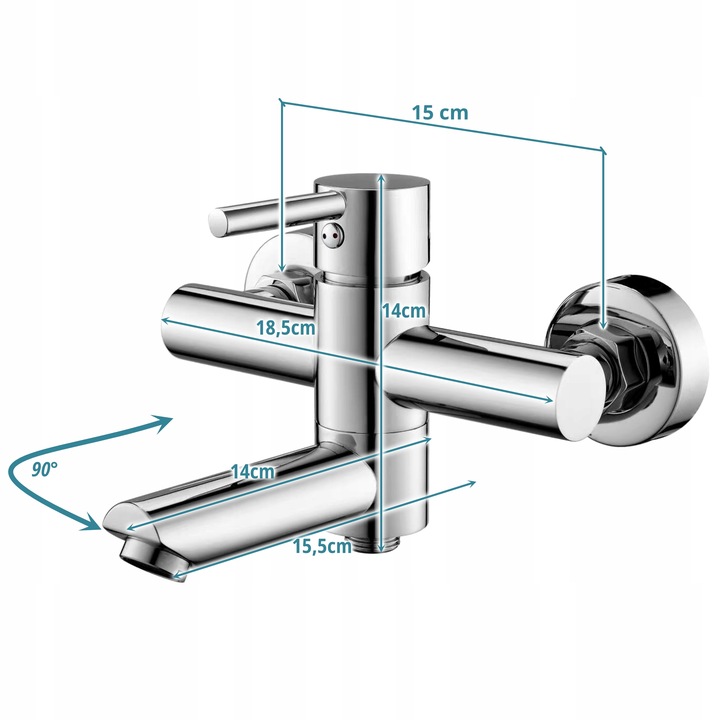 Bateria wannowa z chowaną wylewką Kran do wanny i prysznica składany SOTBE