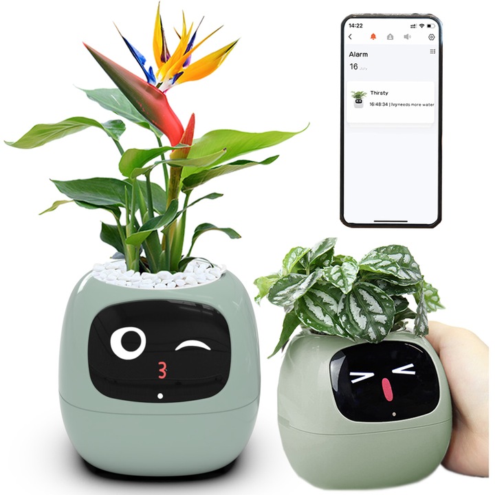 Inteligentna doniczka IVY SMART PLANTER osłonka na donicę PLANTSIO ZIELONA