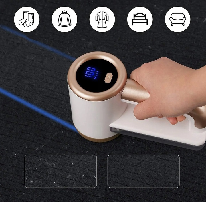 DUŻA MOCNA GOLARKA DO UBRAŃ 2000mAh 6 OSTRZY 5 WAT WYŚWIETLACZ LCD + KABEL