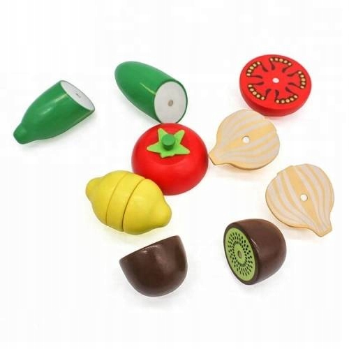 DREWNIANE OWOCE I WARZYWA ZESTAW DESKA SKRZYNKA