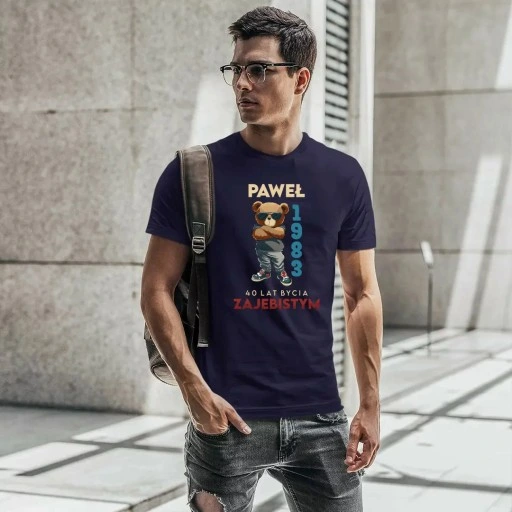 KOSZULKA PREZENT NA KAŻDE 1-99 URODZINY IMIĘ ROK