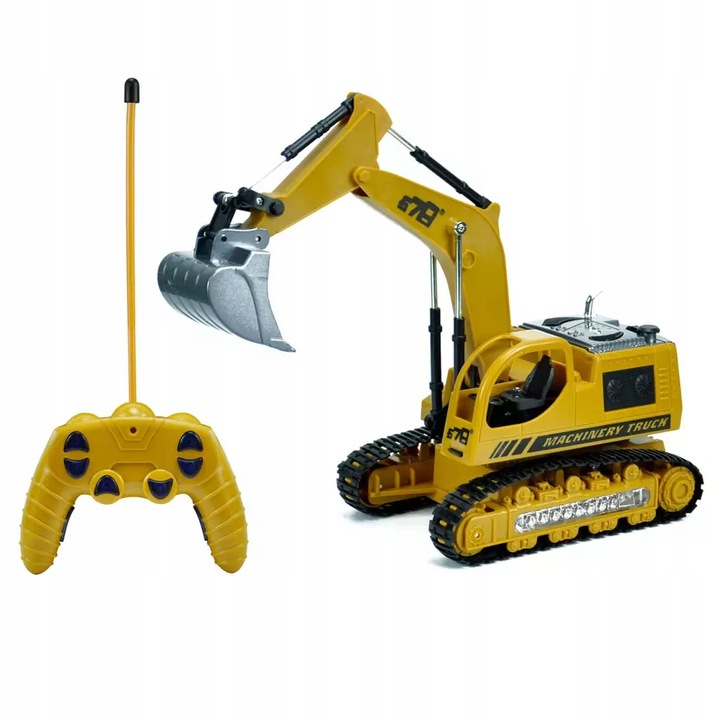 DUŻA KOPARKA ZDALNIE STEROWANA ŚWIATŁO LED PILOT RUCHOME RAMIĘ ŁYŻKA-METAL