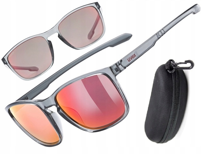 Okulary rowerowe Uvex LGL 52 smoke transparent SZYBA mirror red + ETUI