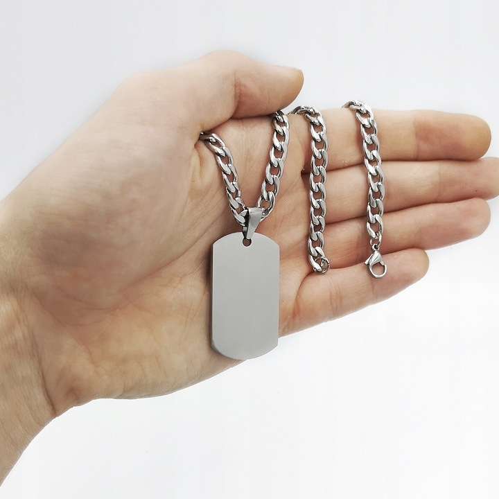 SREBRNY ŁAŃCUSZEK PANCERKA STAL + NIESMIERTELNIK