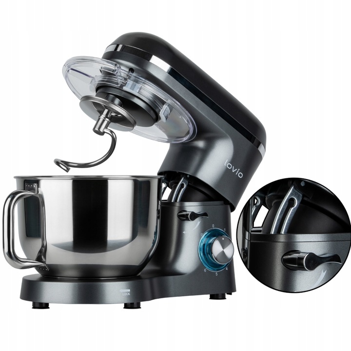 Robot planetarny MIKSER Z MISĄ kuchenny 6,2L 1900W MOCNY TRWAŁY AKCESORIA