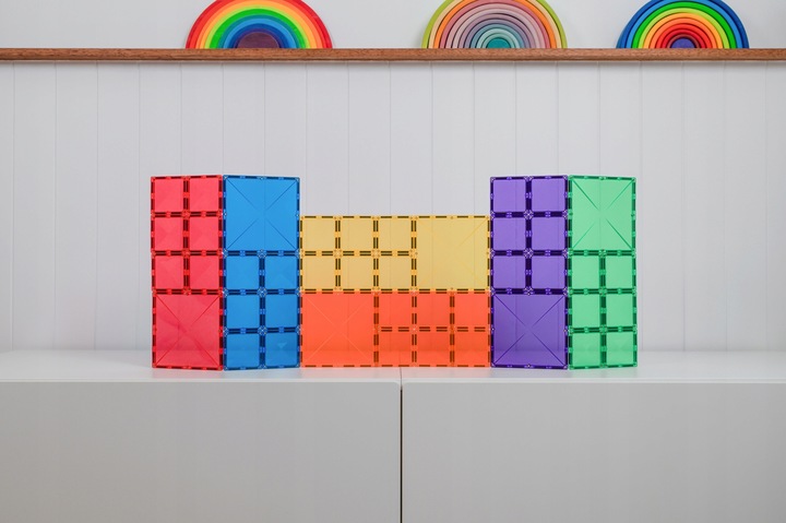 KLOCKI MAGNETYCZNE KREATYWNE 42 EL RAINBOW SQUARE PACK CONNETIX