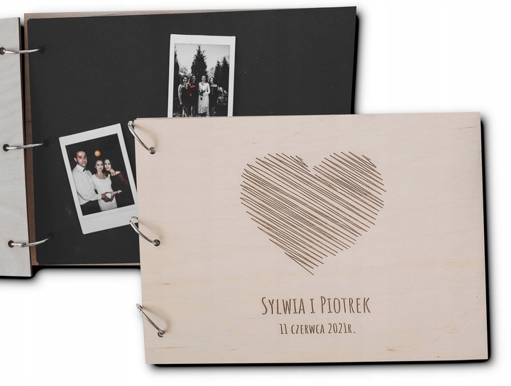 DREWNIANY ALBUM NA ZDJĘCIA PERSONALIZOWANY GRAWER