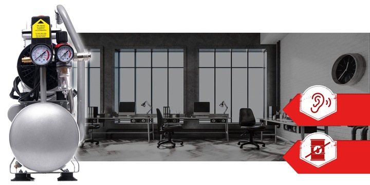 SPRĘŻARKA KOMPRESOR BEZOLEJOWY MOCNY WYDAJNY 6L 550W DWA TŁOKI R2 10 BAR