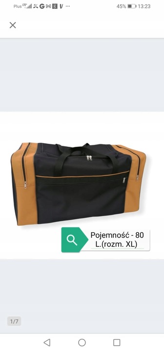 Duża torba turystyczna podróżna XL-80l.Produkcja PL