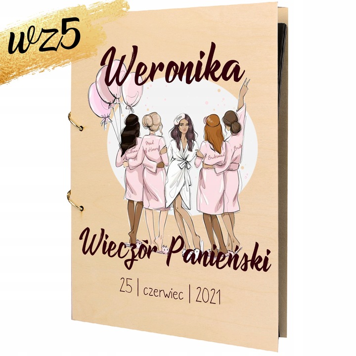 ALBUM WIECZÓR PANIEŃSKI z NADRUKIEM PREZENT DLA PANNY MŁODEJ IMIĘ Y3