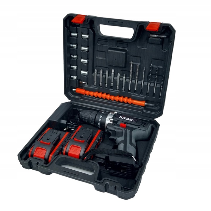 HILDA WIERTARKO WKRĘTARKA AKUMULATOROWA 800 W 21V 2X AKU UDAROWA + BITY