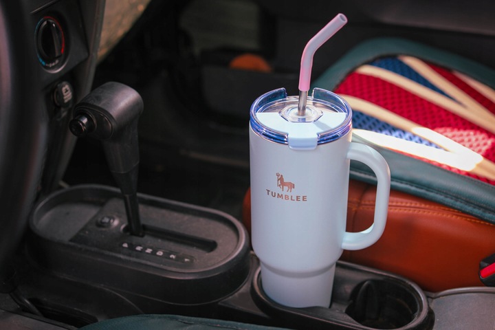 KUBEK TERMICZNY ZE SŁOMKĄ TERMOS Z UCHWYTEM NA HERBATĘ KAWĘ SZCZELNY 1200ML