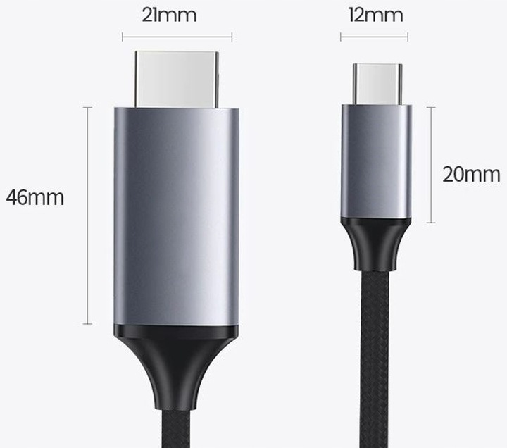 Kabel Adapter USB-C TYP C 3.1 do HDMI MHL 4K 2M