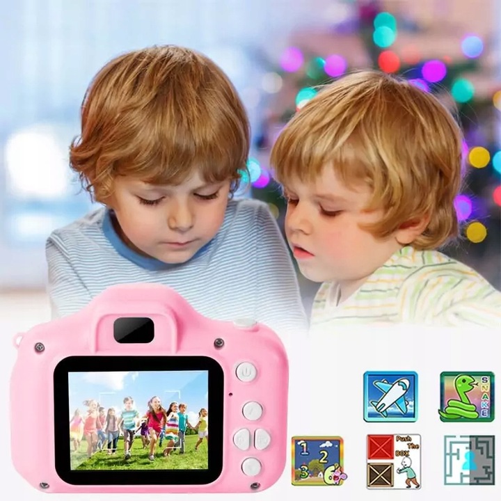 APARAT CYFROWY DLA DZIECI FULL HD 1080p KAMERA GRY | NIEBIESKI ZESTAW XXL