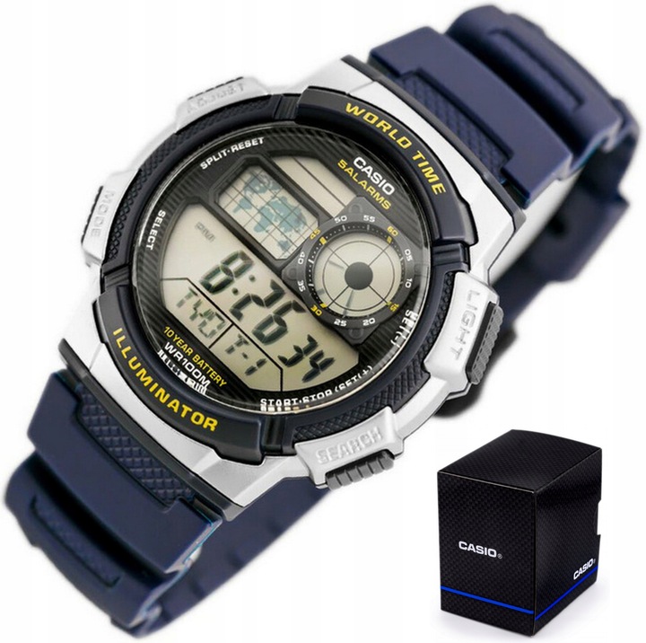 Zegarek CASIO dla chłopca DZIECIĘCY alarm datownik +BOX +TOREBKA +GRAWER