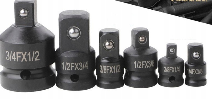 REDUKCJE ADAPTERY REDUKCYJNE 1/2 1/4 3/8 3/4 6 SZT mocne ONDRAGON