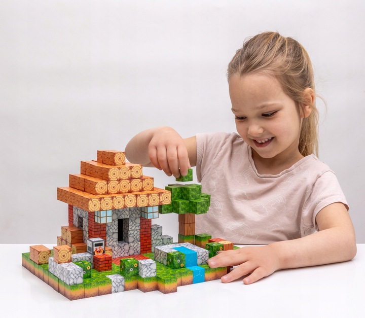 Magnetyczne klocki kostki budowlane modułowe konstrukcyjne 3d 312 elementów