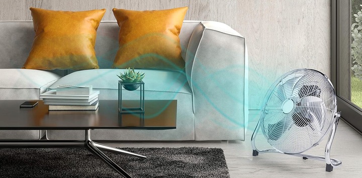 WIATRAK WENTYLATOR STOJĄCY PODŁOGOWY CICHY 18″ PRZEMYSŁOWY 120W B. MOCNY