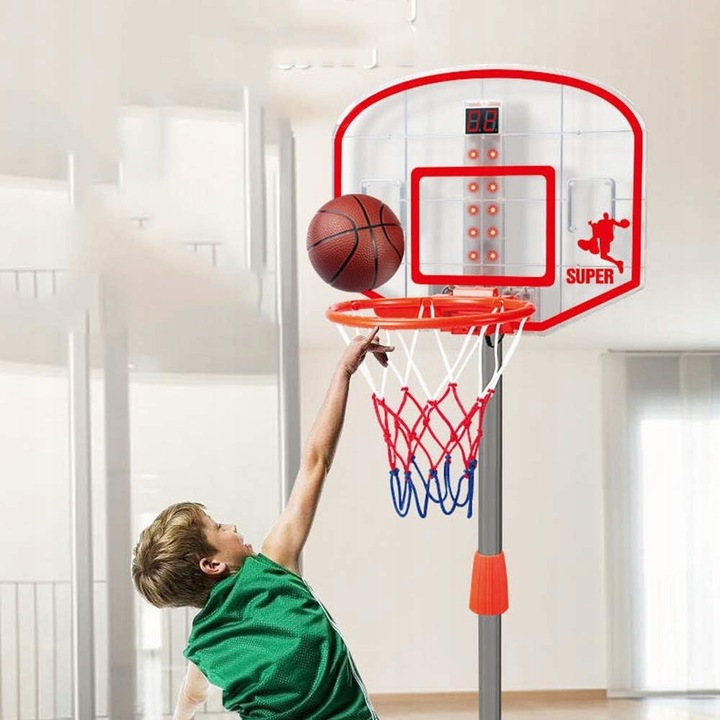 ZESTAW DO GRY W KOSZYKÓWKĘ w domu DUŻA KOSZYKÓWKA + PIŁKA cyfrowy licznik