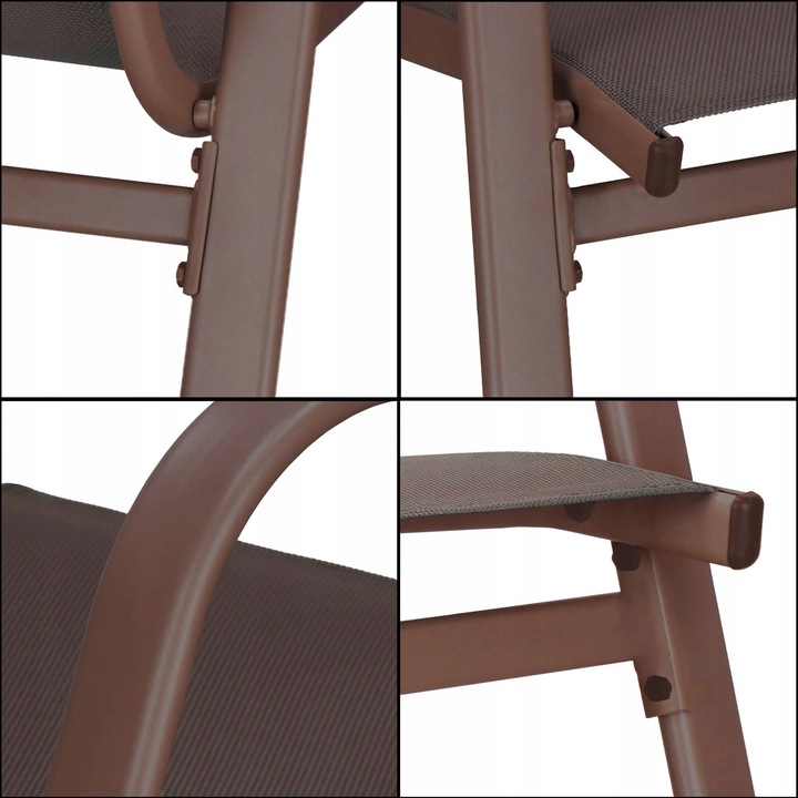 2szt. KRZESŁO OGRODOWE BALKONOWE FOTEL NA TARAS OGRÓD MOCNE BRĄZOWE ZESTAW