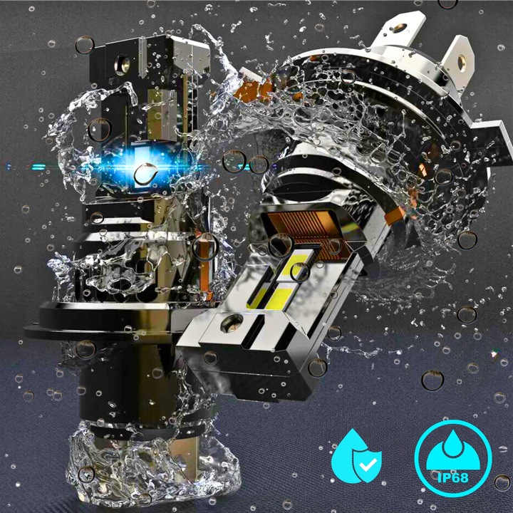 ŻARÓWKI H4 LED ŻARÓWKA MOCNE BIAŁE 12V 100W +1000% CANBUS 1:1 HOMOLOGACJA