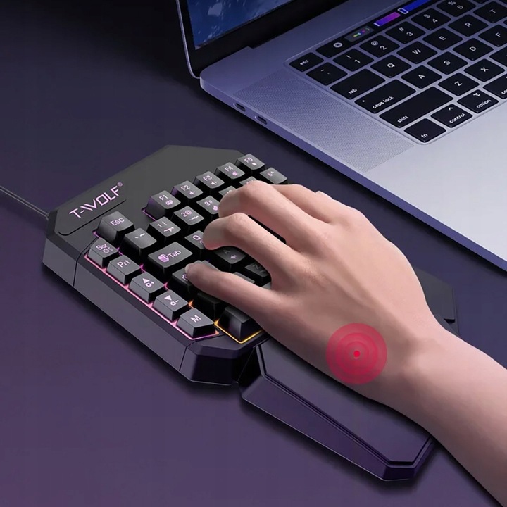 KLAWIATURA DLA GRACZY NA RĘKĘ GAMINGOWA LED KEYPAD