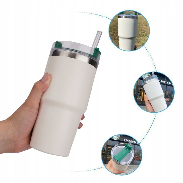 KUBEK TERMICZNY DO KAWY NA WYNOS, KUBEK PODRÓŻNY BUTELKA NA WODĘ 591 ML