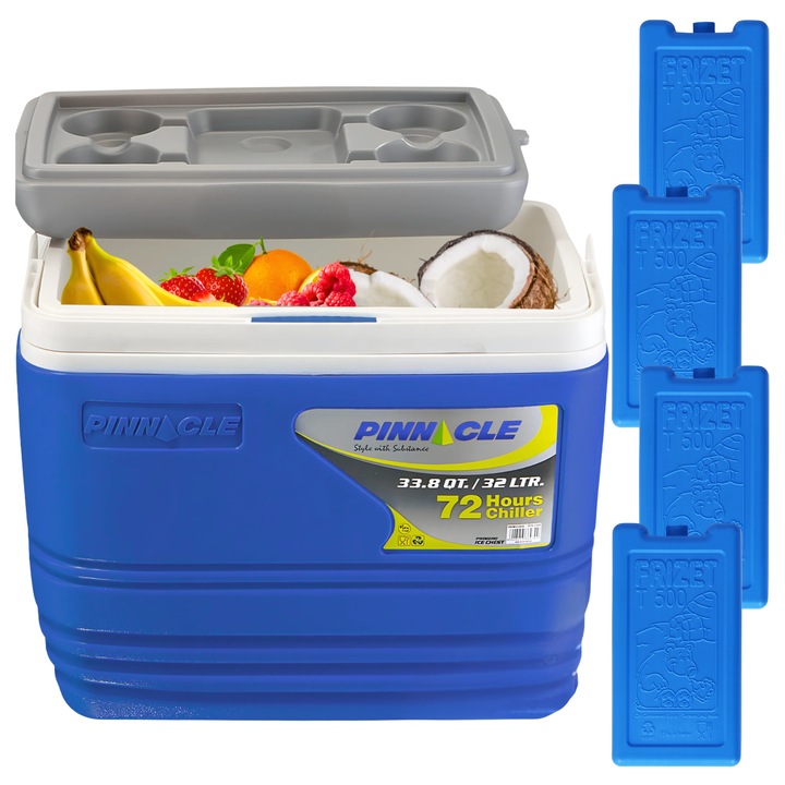 Lodówka Turystyczna na wkłady PINNACLE TPX7000 32L Granatowa, 4 wkłady 0,5L