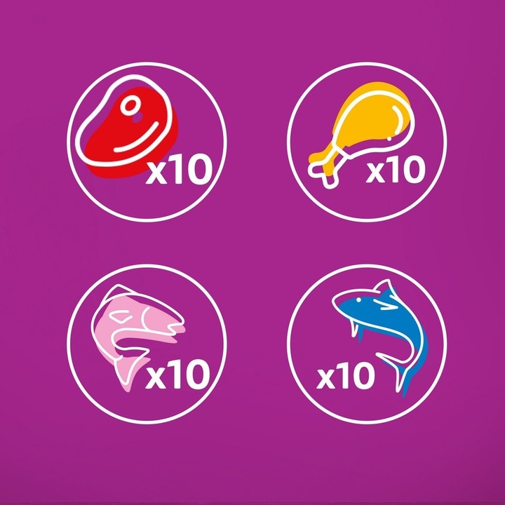 WHISKAS MIX SMAKÓW DLA KOTA W GALARETCE 40x85G