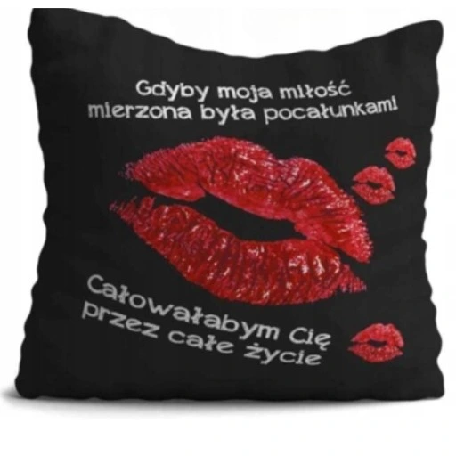 PODUSZKA WALENTYNKOWA DWUSTRONNA 40 CM PREZENT DLA NIEJ WZORY WALENTYNKI