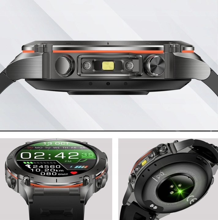 SMARTWATCH MĘSKI ZEGAREK GPS 730 MAH KOMPAS ROZMOWY LATARKA AMOLED PL