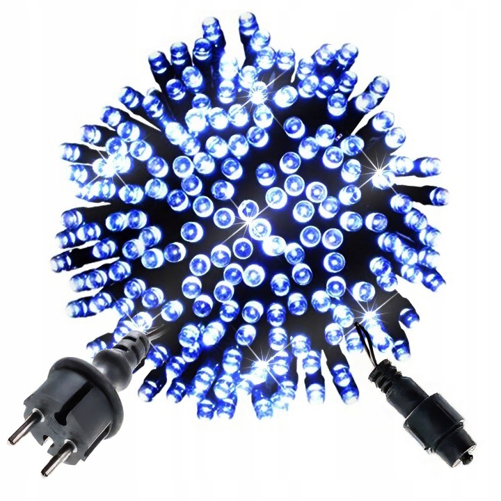 LAMPKI CHOINKOWE 1000 LED ZEWNĘTRZNE STAŁE FLASH NIEBIESKIE + FLASH