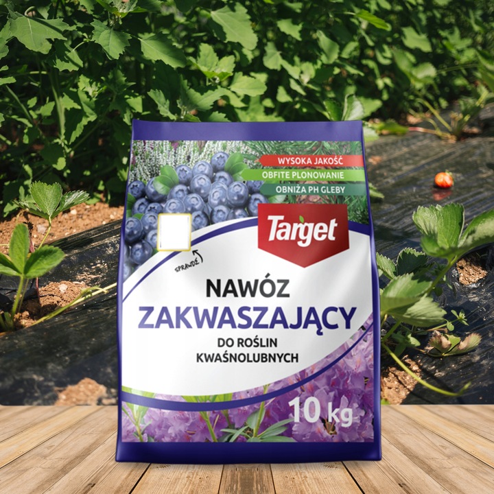 TARGET NAWÓZ ZAKWASZAJĄCY DO ROŚLIN KWAŚNOLUBNYCH BORÓWEK OBFITE PLONY 10KG