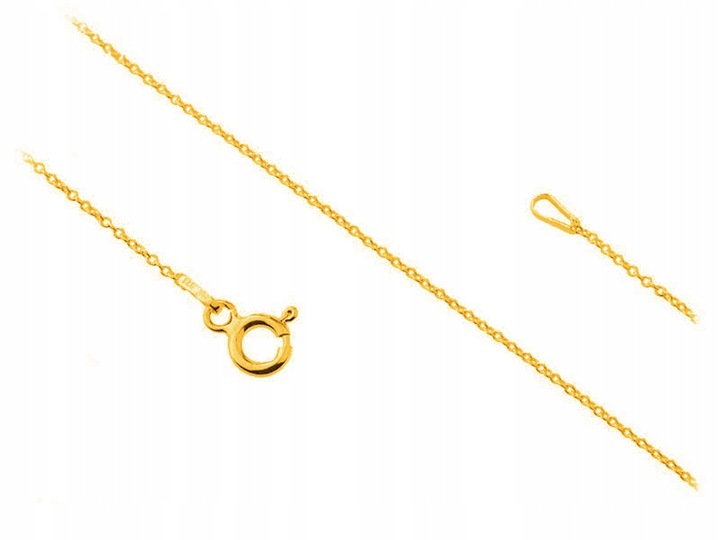 Długi Srebrny Pozłacany Cienki Damski Łańcuszek Złoty Ankier 1,2mm 70 cm